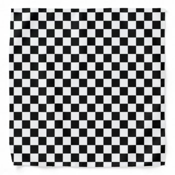 Black White Chessboard Pattern Bandana by BestPatterns4u at Zazzle