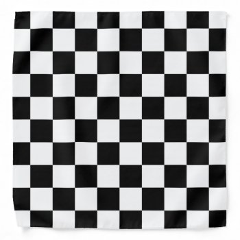 Black White Chessboard Pattern Bandana by BestPatterns4u at Zazzle