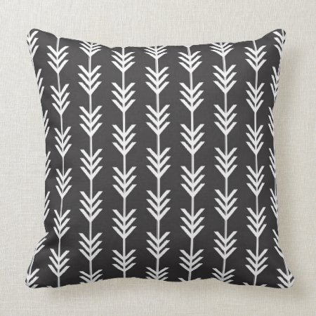 Black & White Chevron Arrows Throw Pillow