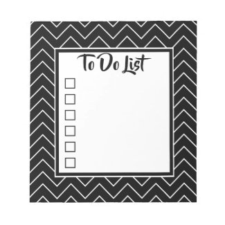 Black & White Chevron Color Changeable To Do List Notepad