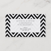 Black + White Chevron Fashion Stylist Template Business Card (Back)