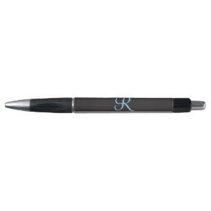 Black White Chevron Gothic Zigzag Monogram Pen