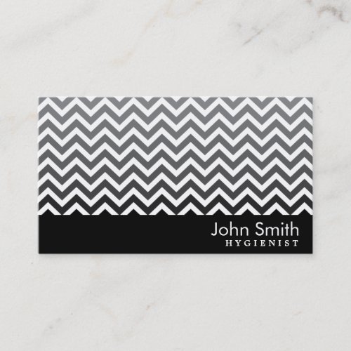 Black &amp; White Chevron Hygienist Business Card