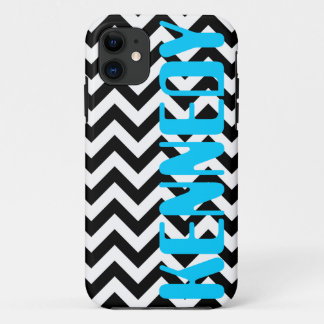 Black White Chevron Pattern iPhone 11 Case
