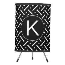 Black White Chevron Pattern with Custom Monogram
