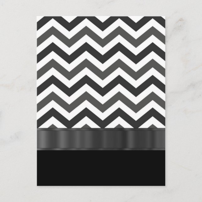 Black & white chevron postcard (Front)