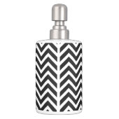 Black White Chevron Stripe bathroom set (Back)