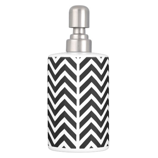 Black White Chevron Stripe bathroom set (Back)