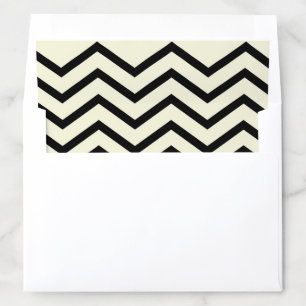 Black White Chevron Stripe Pattern Elegant  Envelope Liner