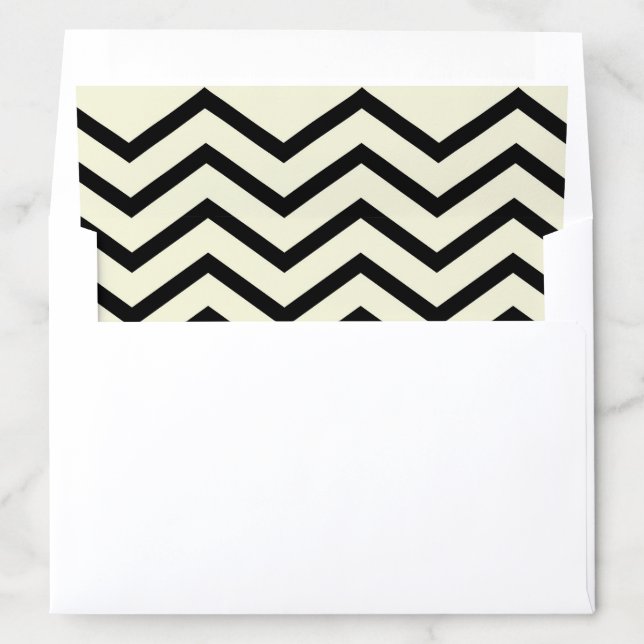 Black White Chevron Stripe Pattern Elegant  Envelope Liner (In Envelope)
