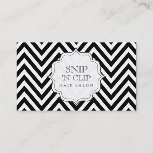 Black &amp; White Chevron Stripes Hair Stylist Cards Business Card Templates