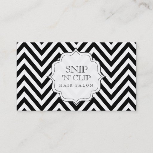 Customizable Black & White Chevron Stripes Hair Stylist Cards Business Card Templates