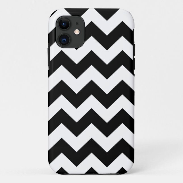 Black White Chevron Stripes iPhone 5 Case (Back)