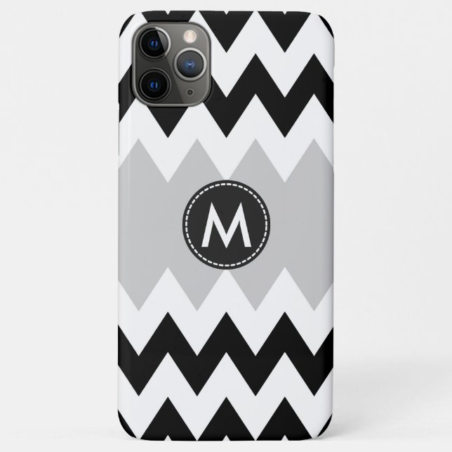 Black White Chevron Stripes Pattern Case-Mate iPhone Case (Back)