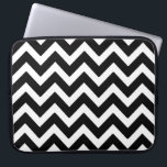 Black & White Chevron Zigzag Geometric Pattern Laptop Sleeve<br><div class="desc">Elegant chevron geometric pattern,  in classic black and white.</div>