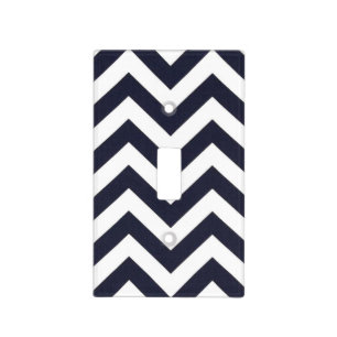 Black White Chevron ZigZag Pattern Light Switch Cover