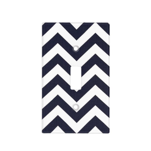 Black White Chevron ZigZag Pattern Light Switch Cover (Front)