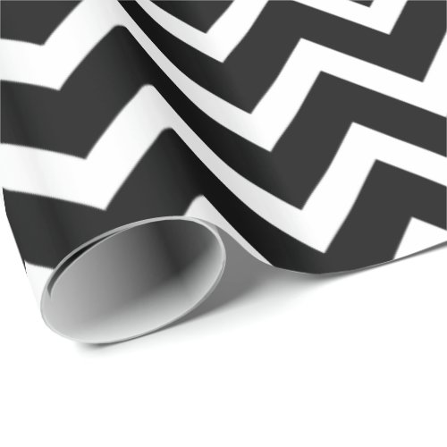 Black  White Chevron Zigzag Pattern Wrapping Paper