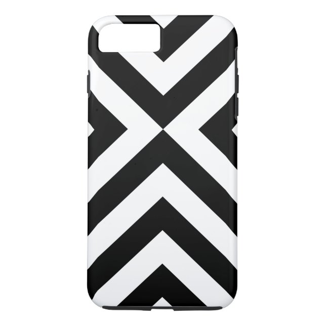 Black & White Chevrons iPhone 8/7 Plus Tough Case (Back)