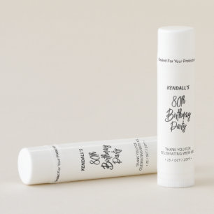 Black & White Chic Adult Birthday Party Favor Lip Balm