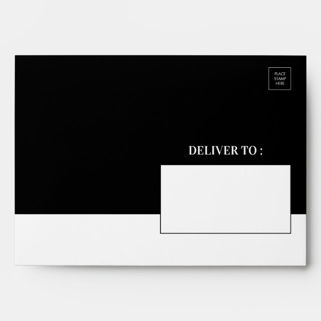 Black & White Chic Birthday Envelope (Front)