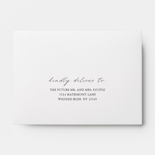 Black White Chic Calligraphy Simple Wedding RSVP Envelope