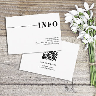 Black, white chic typography minimalist wedding enclosure card