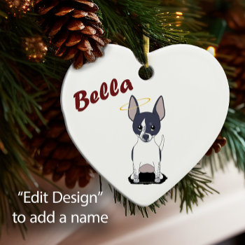 Black White Chihuahua Angel Ceramic Ornament by MyMemaws at Zazzle