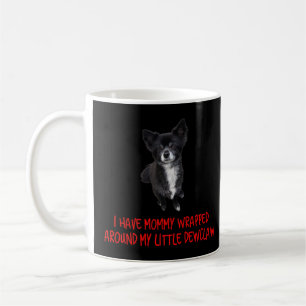 Black & White Chihuahua Mommy Wrapped Around Dewcl Coffee Mug