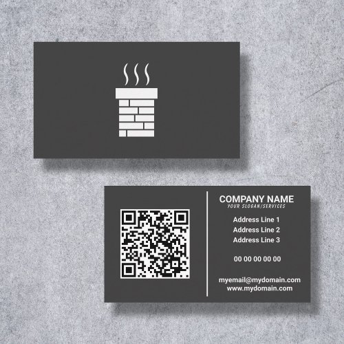 Black White Chimney Sweep Service Business Card