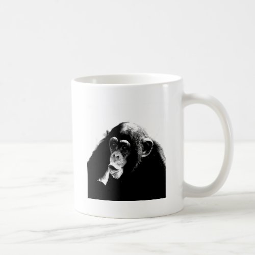 Black White Chimpanzee Coffee Mug