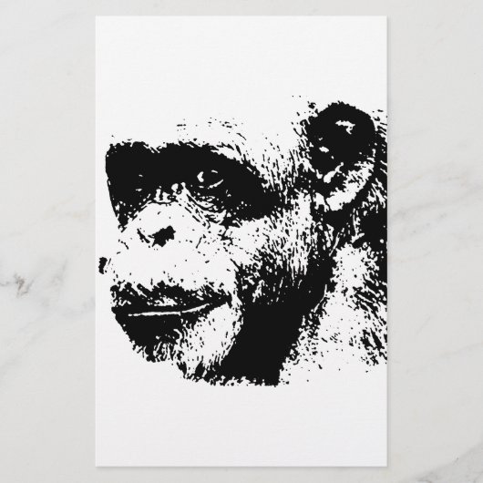 Black & White Chimpanzee Pop Art (Front)