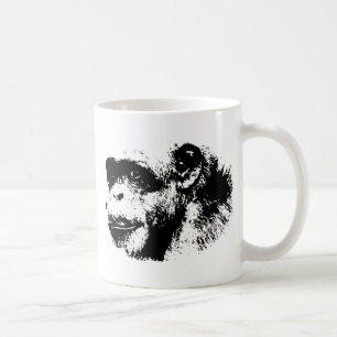 Black & White Chimpanzee Pop Art Coffee Mug