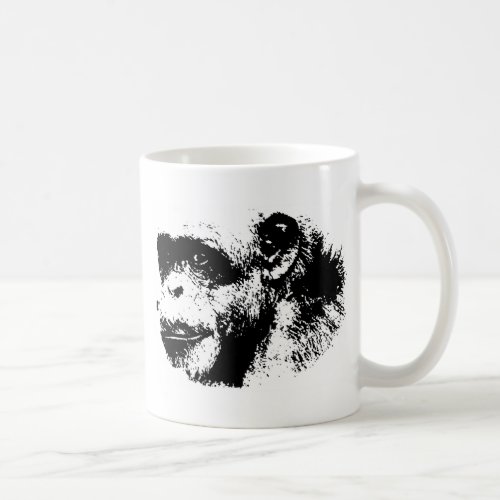 Black  White Chimpanzee Pop Art Coffee Mug