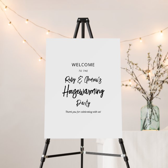 Black & White Christmas Holiday Party Welcome Foam Board (In Situ (Stand))