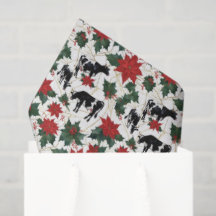 Black & White Christmas Holstein Dairy Cows Floral