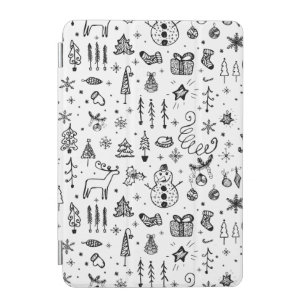 Black & White Christmas Icons Pattern – Cute  iPad Mini Cover