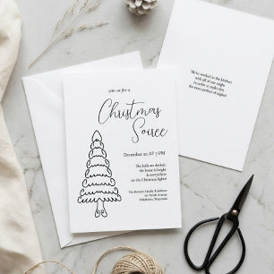 Black White Christmas Party Invitation