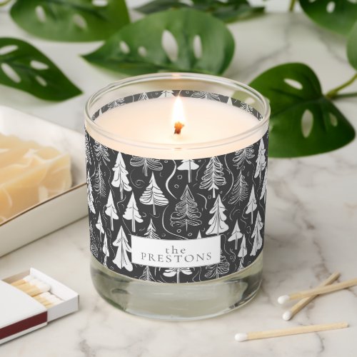 Black White Christmas Pattern6 ID1009 Scented Candle