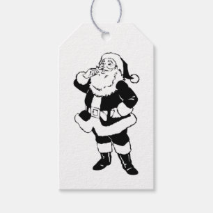 Black & White Christmas Santa  Gift Tags