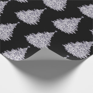 Black & White Christmas Tree Wrapping Paper