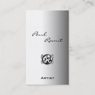 Black White Chrome Business Card BW 11 Artist