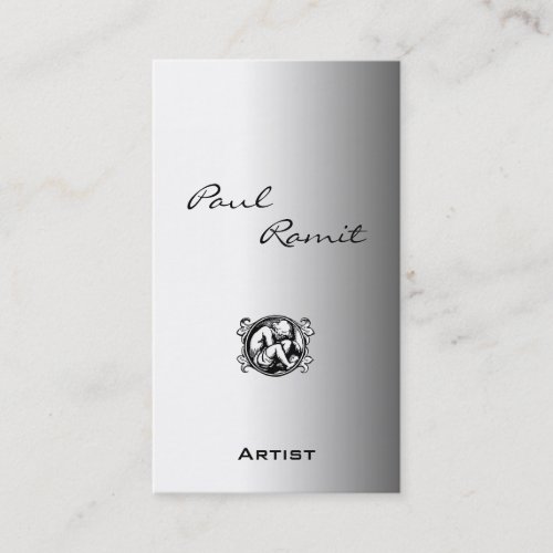 Black White Chrome Business Card BW 11 Artist