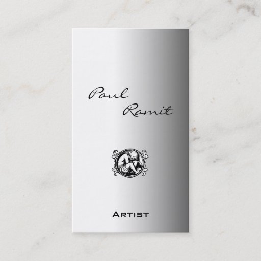 Customizable Black White Chrome Business Card BW 11 Artist