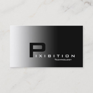 Black White Chrome Business Card BW 6 Technology