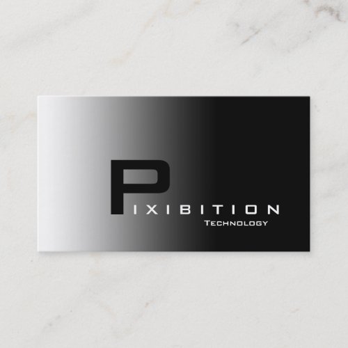 Black White Chrome Business Card BW 6 Technology
