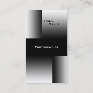 Black White Chrome Business Card BW 7 Photographer