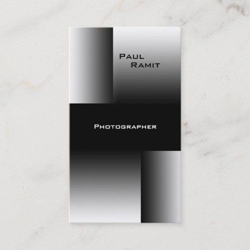 Black White Chrome Business Card BW 7 Photographer