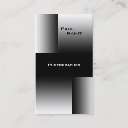Customizable Black White Chrome Business Card BW 7 Photographer