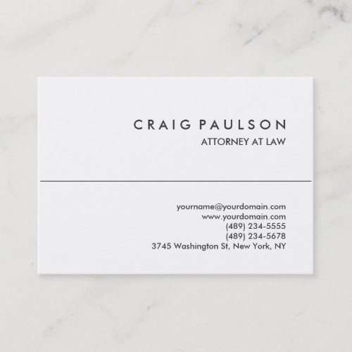 Black White Chubby Attorney Business Card